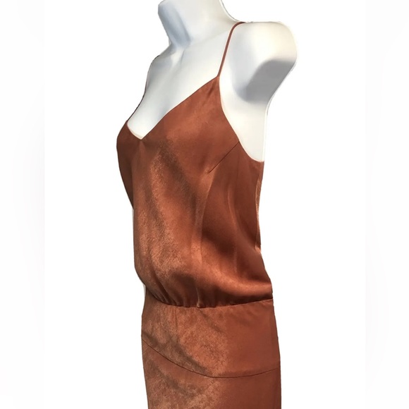 Women’s Banana Republic Orange Blouson Spaghetti Strap Dress Size 8 - Picture 6 of 8